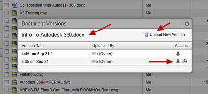 An Autodesk DWG layout open in Autodesk 360 with various tools highlighted.