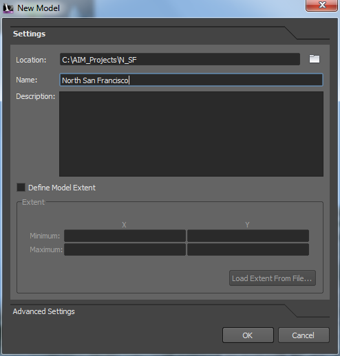 Choose a directory and name for your project. 