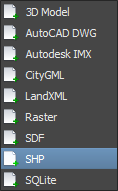 Use the same process to add roads, but use SHP as the Source Type.