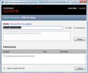 Collaborate with AutoCAD WS web service