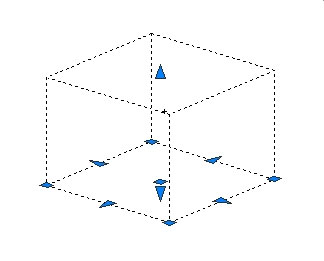 The arrow grips let you stretch the solid in the given direction. 