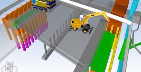 A 4D simulation was produced in SYNCHRO to depict construction staging.