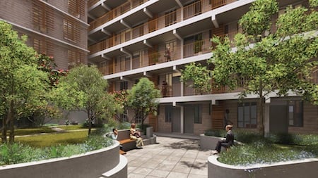 Zima Homes has three blocks designed with a central courtyard of over 300 square meters of landscaped courtyard with recreation and seating areas. 