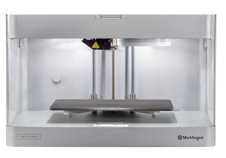 Markforged’s Onyx One ($4,990) is a desktop model, designed to produce plastic parts up to 320 x132 x154 mm in size.  Image source: Markforged.