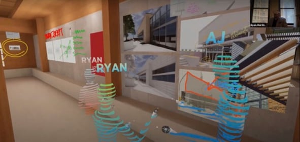 Leo A Daly designers hold “jam sessions” in virtual reality to collaborate on designs. 