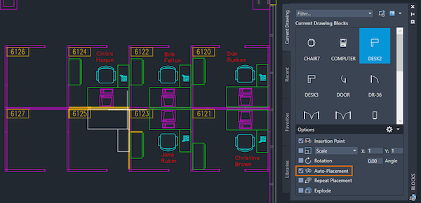 Smart block placement is one of several new features in AutoCAD 2024 that use artificial intelligence to streamline drafting tasks. Image source: Autodesk.