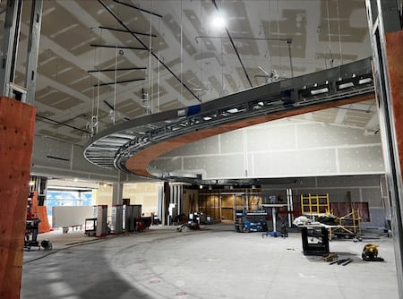 Soffit assembly after installation at the Michigan library. Image source: Commercial Contracting Corporation.