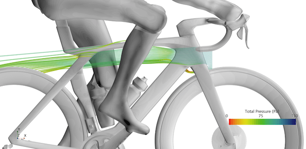 The aerodynamics team at racing specialist Trek Bicycles uses Siemens Simcenter STAR-CCM+ to help optimize performance. By upgrading workstation GPUs and memory, Trek cut simulation run times from days to hours. Image source: Nvidia.