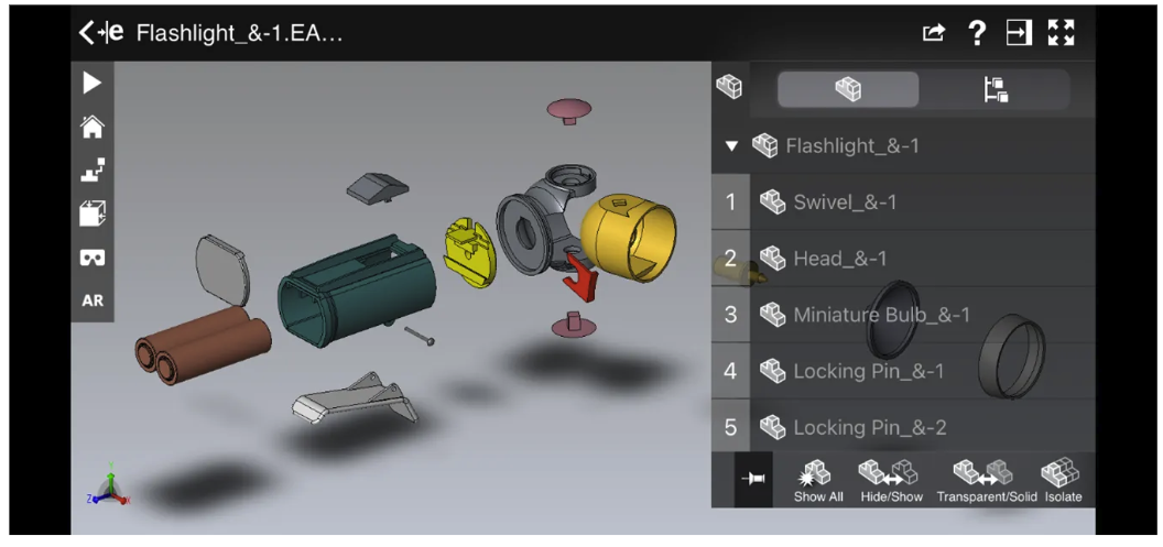 image3SOLIDWORKS eDrawings Mobile includes augmented reality capabilities, allowing the use of the device's camera to view a model in real-world environments. Image source: Dassault Systemès.